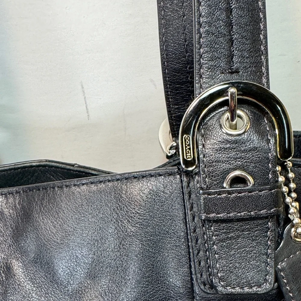 Coach Black Leather Tote Bag